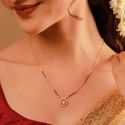 Voylla White Brass Gold Plated Stones Mangalsutra-image-48