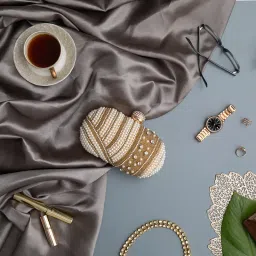 THE TAN CLAN Rabia Hand Embroidered Clutch image 1