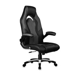 furniturstation Lakeba Swivel Study Chair With Headrest in Black & Grey Colour-picture-11
