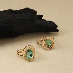 Accessorize London Women Set Of 2 Encircled Gems Finger Rings-image-6