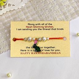 The Magic Wand Boys Pearls Beaded Rabbit Charm Rakhi-picture-4