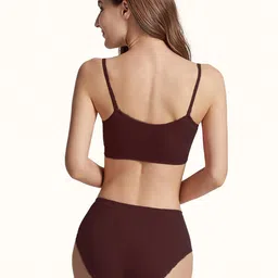 AROUSY Pack Of 3 Non Padded Cotton Bra With Brief image 2