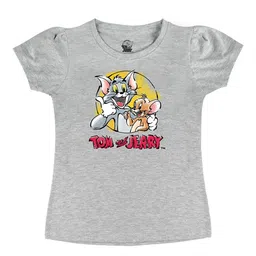 Tom & Jerry Girls Grey Printed T-shirt image 1