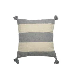 HOSTA HOMES Set Of 2 Grey & Beige Striped Square Cushion Covers image 2