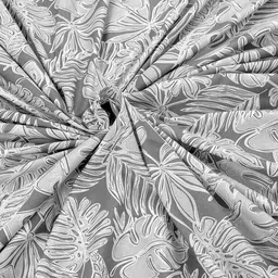 Huesland Grey & Blue 3 Pieces Floral Cotton 144 TC Queen Bedsheet with 2 Pillow Covers image 5