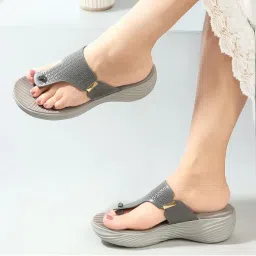 ELLE Grey Slip On Round Toe Women Sandals-image-18