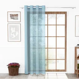 Story@Home Polyester Semi Long Door curtains Long, Blue, Diamond (8 Feet)-picture-13
