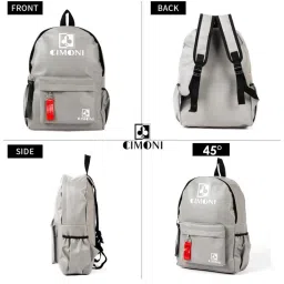 Cimoni Unisex Solid Black Backpack image 5