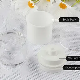 generic Round Airless Pump Cosmetic Containers - Vacuum Press Cream Jars for Face Lotion, Lip Balms, Eyeshadow, Moisturizer - Refillable Travel Makeup Skin Care Tool image 3