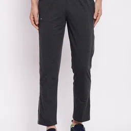 Camey Men Charcoal Grey Solid Cotton Track Pants-picture-17