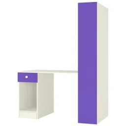 adona Austin Study Desk with Drawer and Built In Bookshelf in Lavender Purple Colour image 2