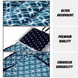 Kuber Industries Blue & Red 6 Pieces Printed Cotton 120 GSM Hanging Kitchen Hand Towel image 4