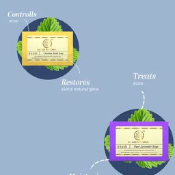 Khadi Natural Set of Pure Lavender & Chandan Haldi Handmade Herbal Soaps image 4