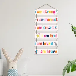 eCraftIndia Kids Affirmations, I Am Smart Kind Strong Honest Brave Loved Wall Hanging-picture-17