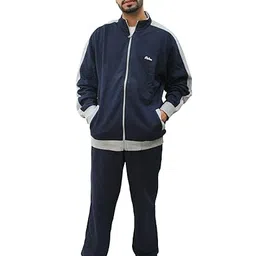 matelco Mens Solid Track Suit for Winters (Navy -Grey, M) image 1