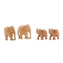 RDK Set Of 2 Beige Natural Handmade Sandalwood Elephant Showpieces-picture-18