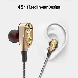 Raptas Headphone 4D Deep Bass Stereo Earphone Dual Driver Sport Wired Headset with c for All Smartphone image 2