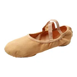 club bollywood The Style Sutra 2xCanvas Ballet Slipper Split-Sole Shoes Fitness Gymnastics Flats Tan_37| Dancewear | Dance Shoes image 1
