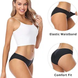 louryn koulyn LOURYN KOULYNWomen/Girls Seamless Ice Silk Invisible No Show Laser Cut Hipster Underwear Medium Waist Soft and Breathable Printed Panty Set Pack of 6 image 2