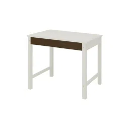 adona Mystica Solid Wood Study Desk with Drawer in Ivory Coffee Walnut Colour image 3