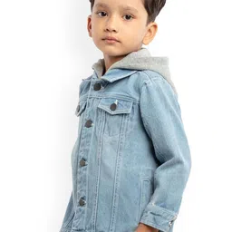 UNDER FOURTEEN ONLY Boys Blue Washed Denim Jacket-picture-29