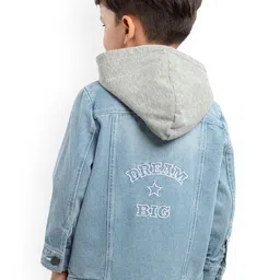 UNDER FOURTEEN ONLY Boys Blue Washed Denim Jacket image 4