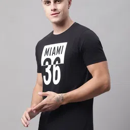 DOOR74 Men Typography Printed Cotton T-shirt image 2