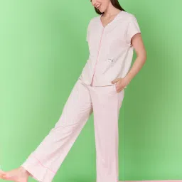 Sweet Dreams Womens Snoopy Front Open Top With Pyjama White-image-60