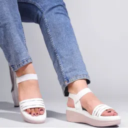SHUZ TOUCH White Platform Chunky Sandals-picture-13