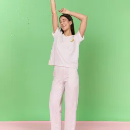 Sweet Dreams Womens Snoopy Top With Pyjama White-image-28