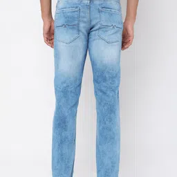 Mufti Men Blue Slim Fit Low Distress Heavy Fade Jeans image 3