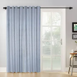 HOSTA HOMES Silver-Toned 2 Pieces Abstract Self Design Black Out Eyelet Door Curtains-image-31