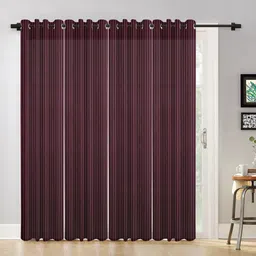 HOSTA HOMES Set of 4 Purple Geometric Long Door Curtain-picture-35