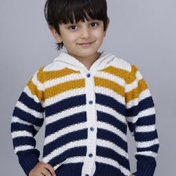 JoE Hazel Boys Striped Hooded Acrylic Cardigan Sweater-picture-49
