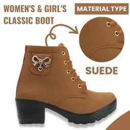 krafter Boots Shoe Denim Jeans for Girls High Heel (Ankle) Stylish Ideal for Both Women & Girls| Wear These as Casual or Even for Any Special Occasion Boot Casual Outdoor Women & Girls sneakers shoes image 2