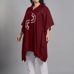 LetsDressUp Abstract Printed Shirt Collar Flared Sleeves Kaftan Kurta image 5