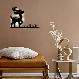VAH Kya Bat Hai !! Black Textured Abstract Shaped Wooden Battery Operated Night Light image 5