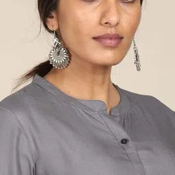 BCZ Style Band Collar Roll-Up Sleeves Kurta image 4