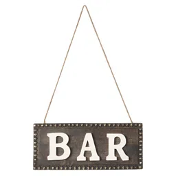 CASA DECOR Black & White To The Bar Typography Wooden Wall Hanging-image-89