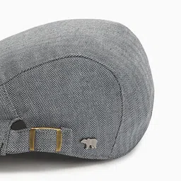 THE BEAR HOUSE Men Blue Self Design Flat Cap Hat image 5