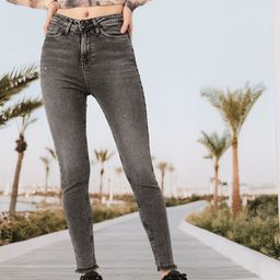 DressBerry Women Grunge Vibe Skinny Fit Mildly Distressed Heavy Fade Frayed Jeans-picture-20