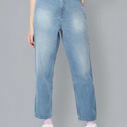 Flying Machine Women Mom Fit High-Rise Light Fade Cotton Jeans-image-93