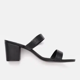 Carlton London Women Black Solid Open-Toe Block Heels image 3