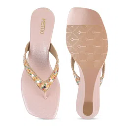 Metro Ethnic Embellished Open Toe Wedges image 5