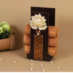 COCKTAIL Brown Wooden Hand Towel Holder image 2