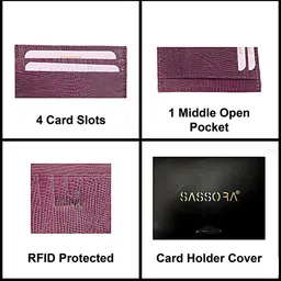 Sassora Unisex Textured Leather Slim Card Holder image 3