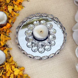 Home Sparkle Silver-Toned Crystal Tea-Light  Candle Holders-picture-27