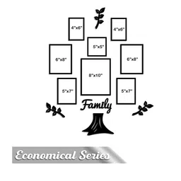 Art Street Set of 13  Black Solid Acrylic Photo Frames with Plaque image 3