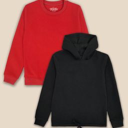 Kids Ville Girls Hooded Cotton Sweatshirt-picture-25