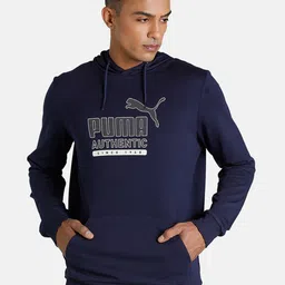 Puma Men Blue Puma Graphic Hoodie Sweatshirt-image-41